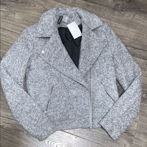 Wool Jacket- grey biker jacket